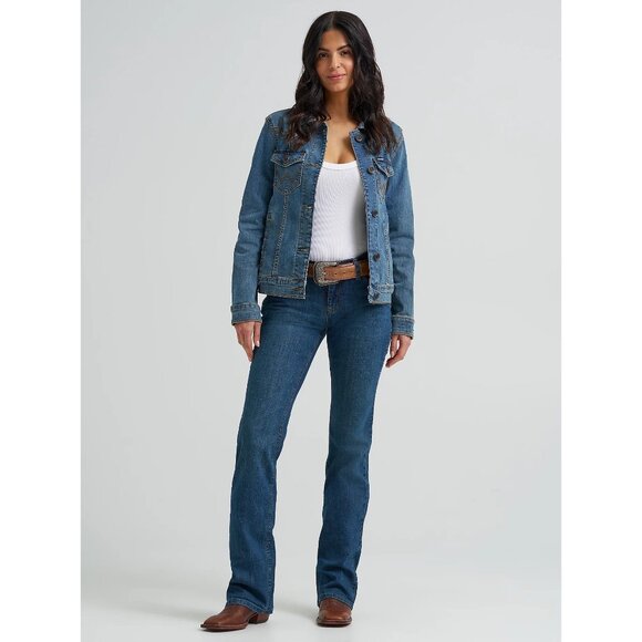 Wrangler Jeans Straight Leg Ultimate Riding Q-Baby WRQ20DD Blue Women's W34X28L - Picture 1 of 16